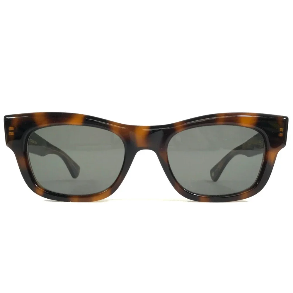 Garrett Leight Sunglasses WOZ SPBRNSH Shiny Tortoise Frames with Gray Lenses